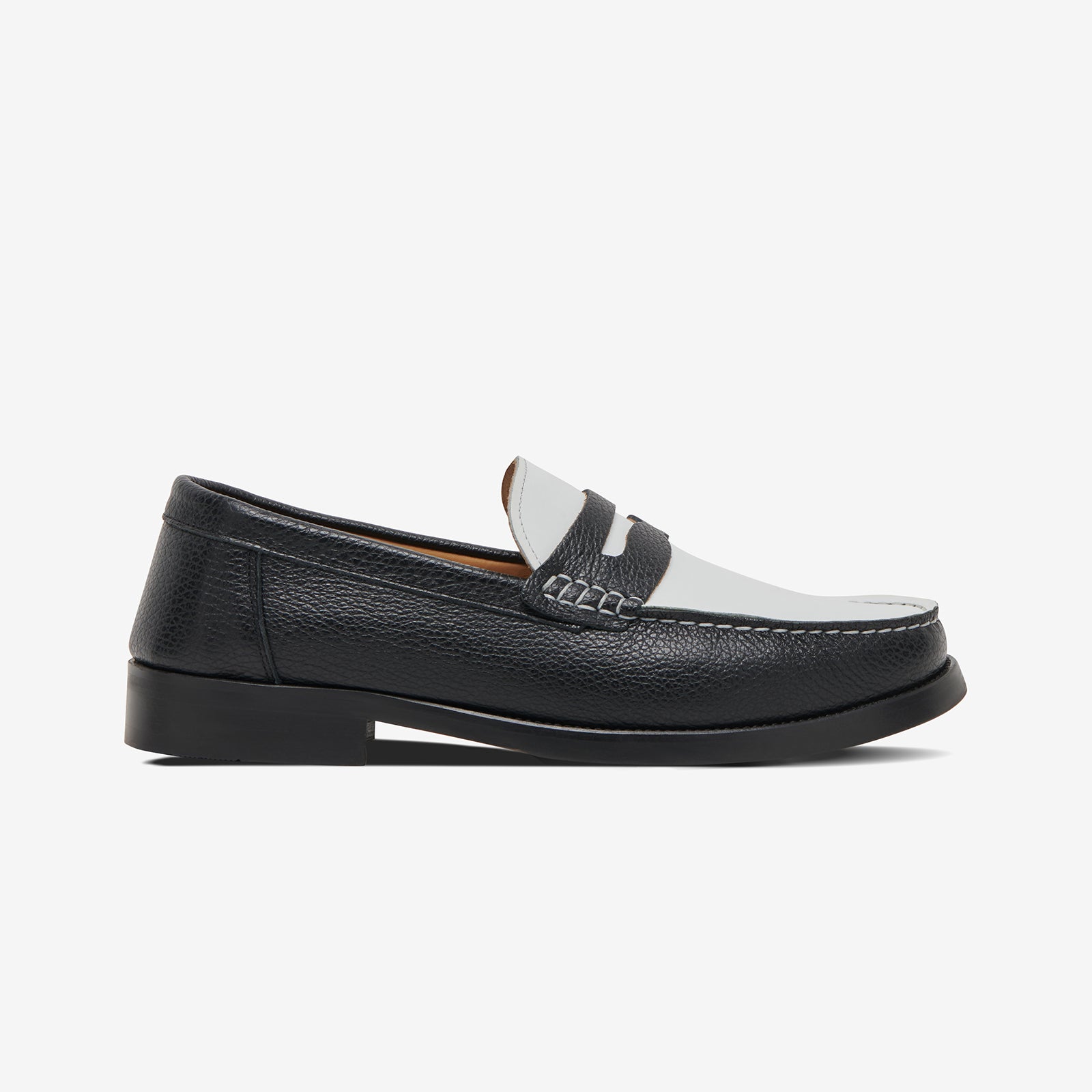 The Essex Penny Loafer - Black/White
