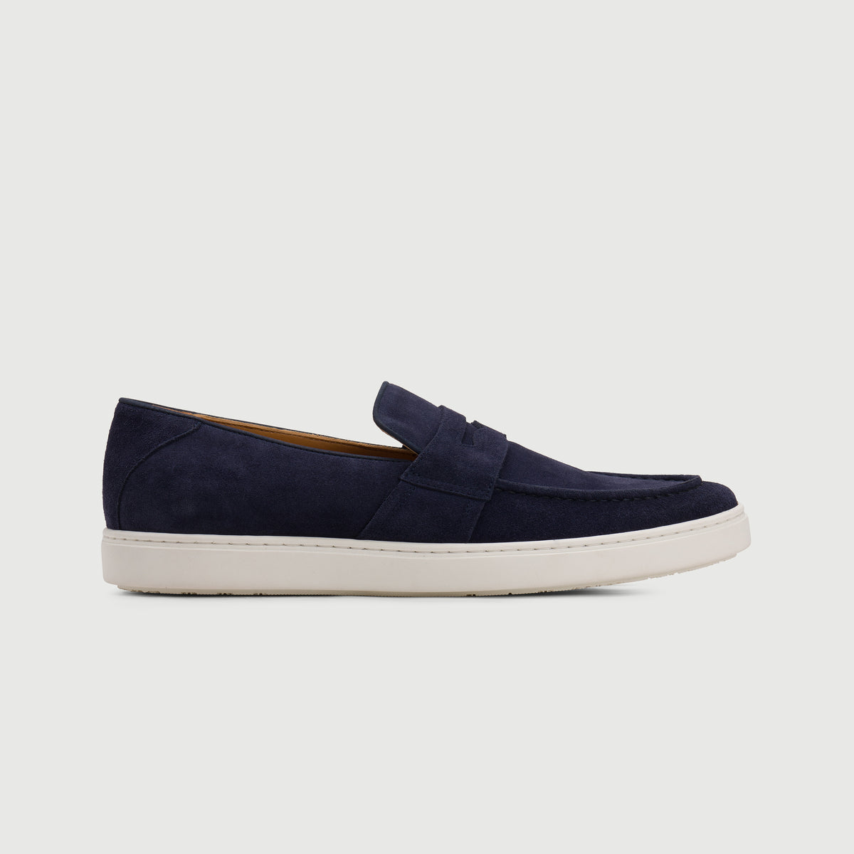 G/FORE Navy Men\'s Slip-On Loafers with Blue Plaid Sole close main image 4
