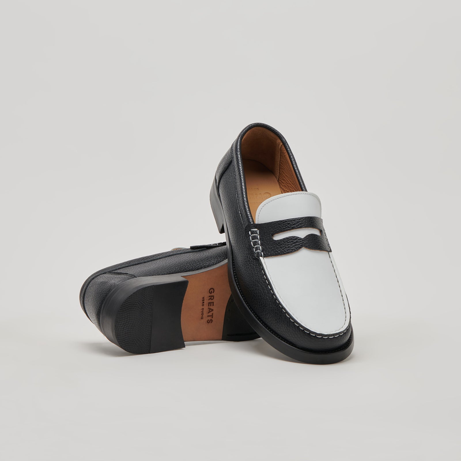The Essex Penny Loafer - Black/White
