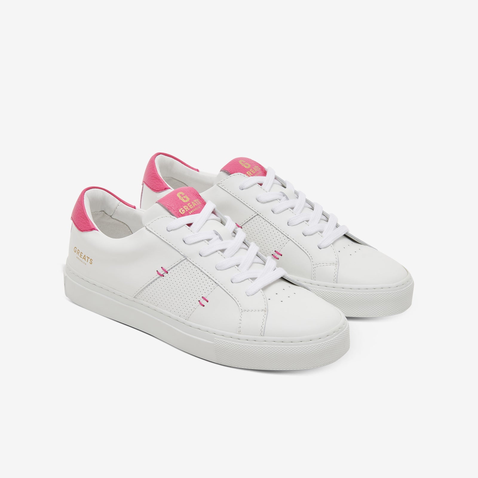 GREATS - The Royale 2.0 - White/Neon Pink - Women's Shoe