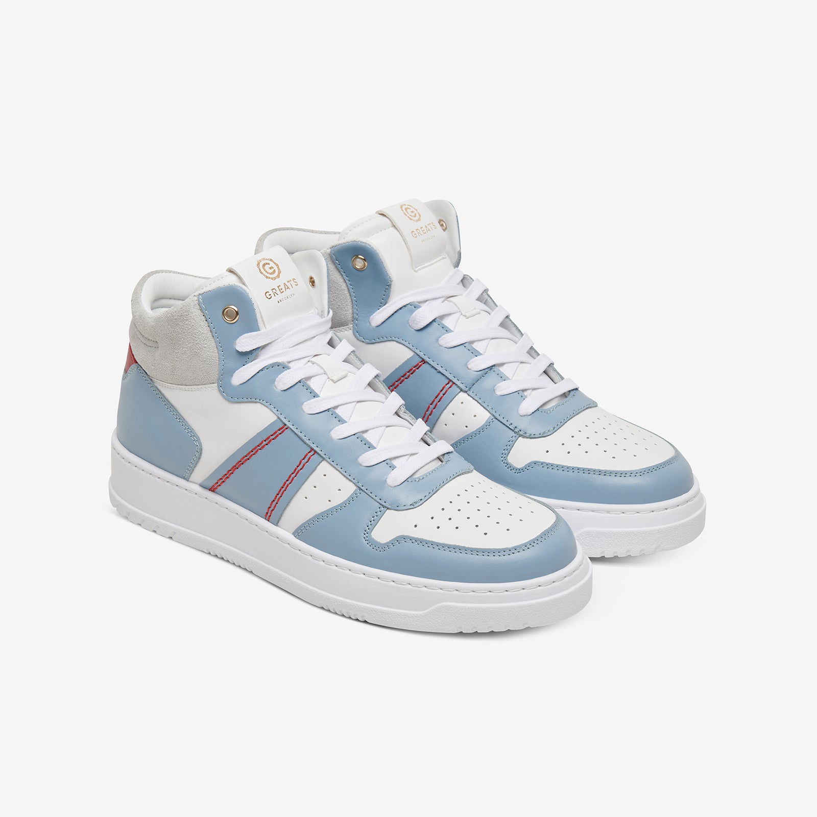 GREATS - The St. James Mid - White/Blue - Men's Shoe