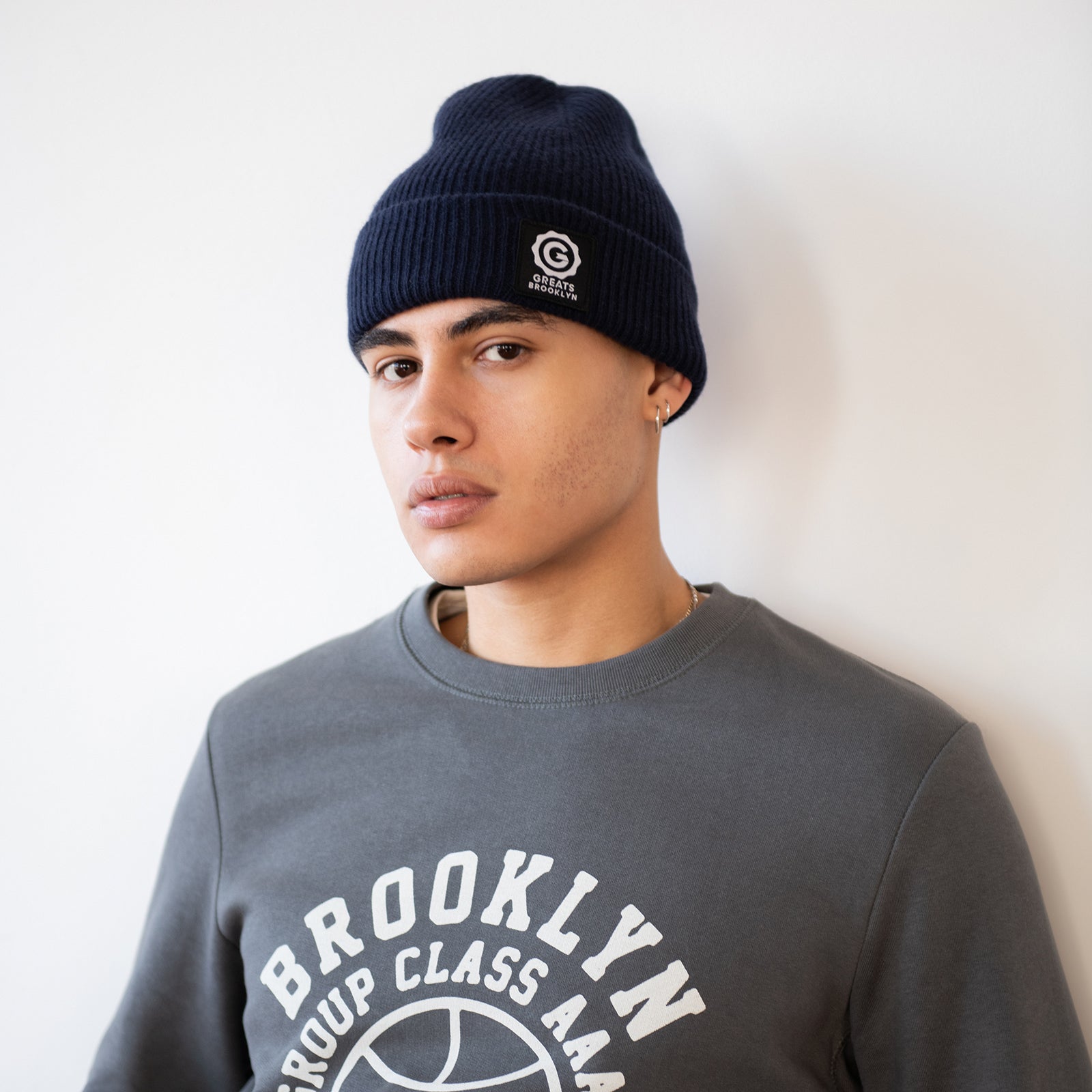The GREATS Beanie - Navy Wool