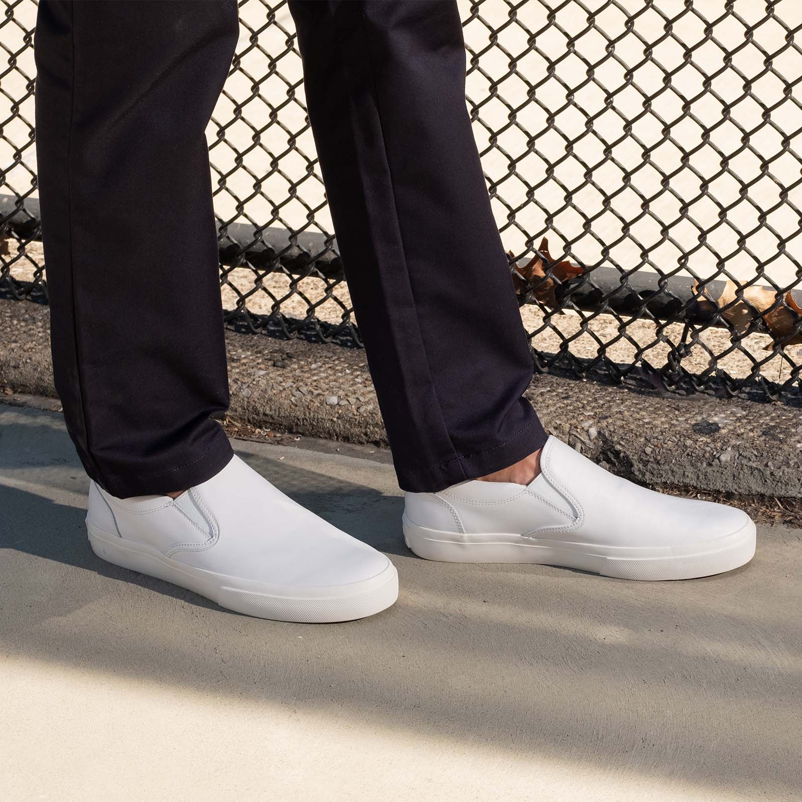Greats - The Wooster Slip On - Blanco White Leather - Men'S Shoe – Greats